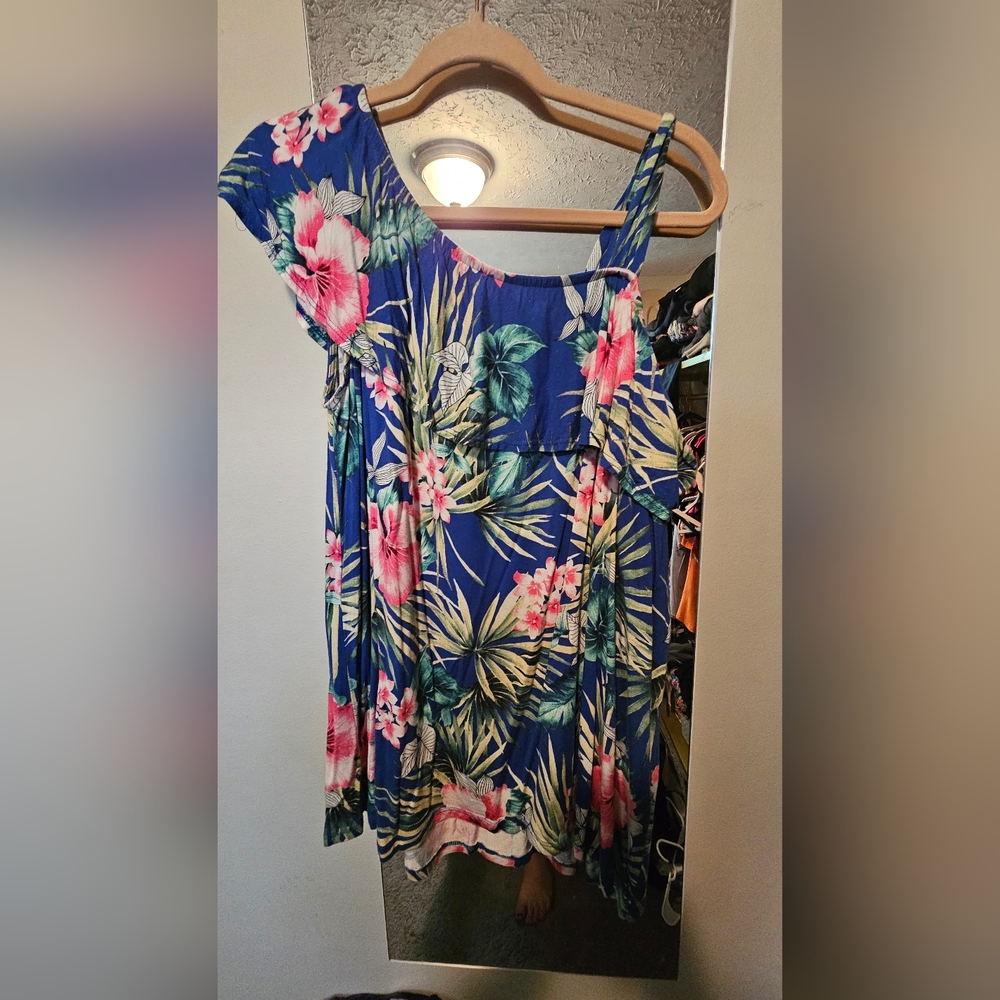 Avenue Vibrant Blue and Pink Dress